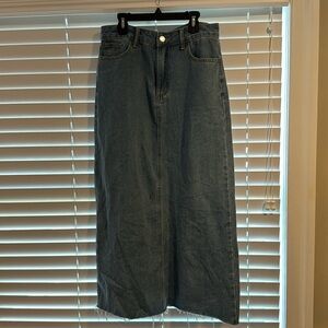 Long medium denim skirt